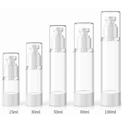 プラスチック製の白いエアレスクリームローションボトル